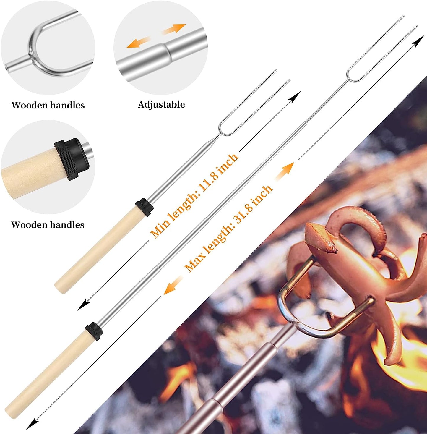 Camping Cooking Utensils Set, Stainless Steel Grill Tools, Camping BBQ Cookware Gear and Equipment for Travel Tenting RV Van Picnic Portable Kitchen Essentials Accessories(USA)