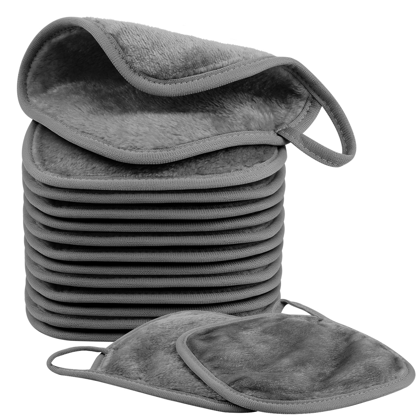 15 Pack Microfibre Face Cloth, 15 x 15 cm Makeup Remover Cloth Reusable Face Cloths for Cleansing, Ultra Soft Makeup Remover Pads for Daily Travel Cosmetic Erase, Grey(EU)