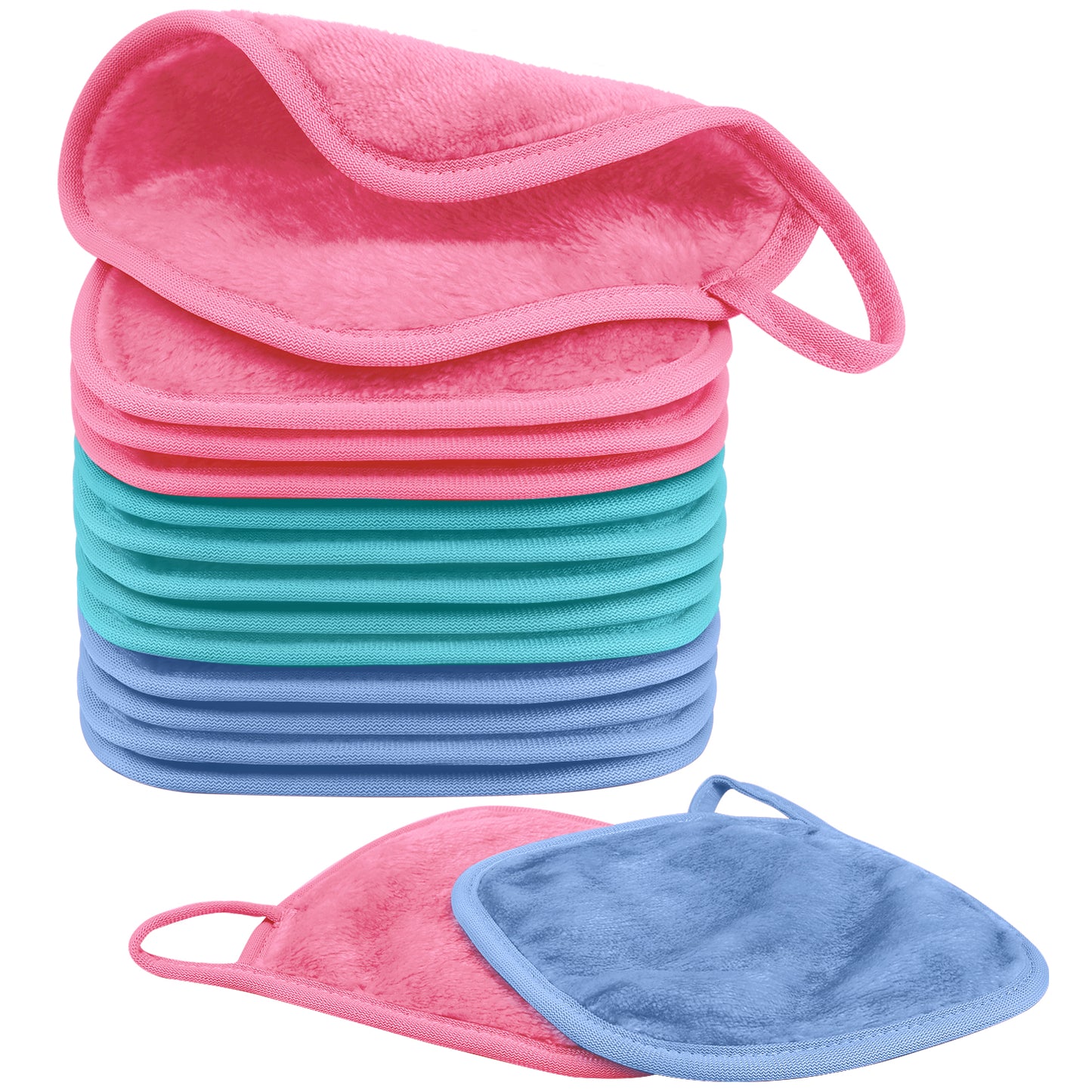 15 Pack Microfibre Face Cloth, 15 x 15 cm Makeup Remover Cloth Reusable Face Cloths for Cleansing, Ultra Soft Makeup Remover Pads for Daily Travel Cosmetic Erase, Multi-colored(EU)