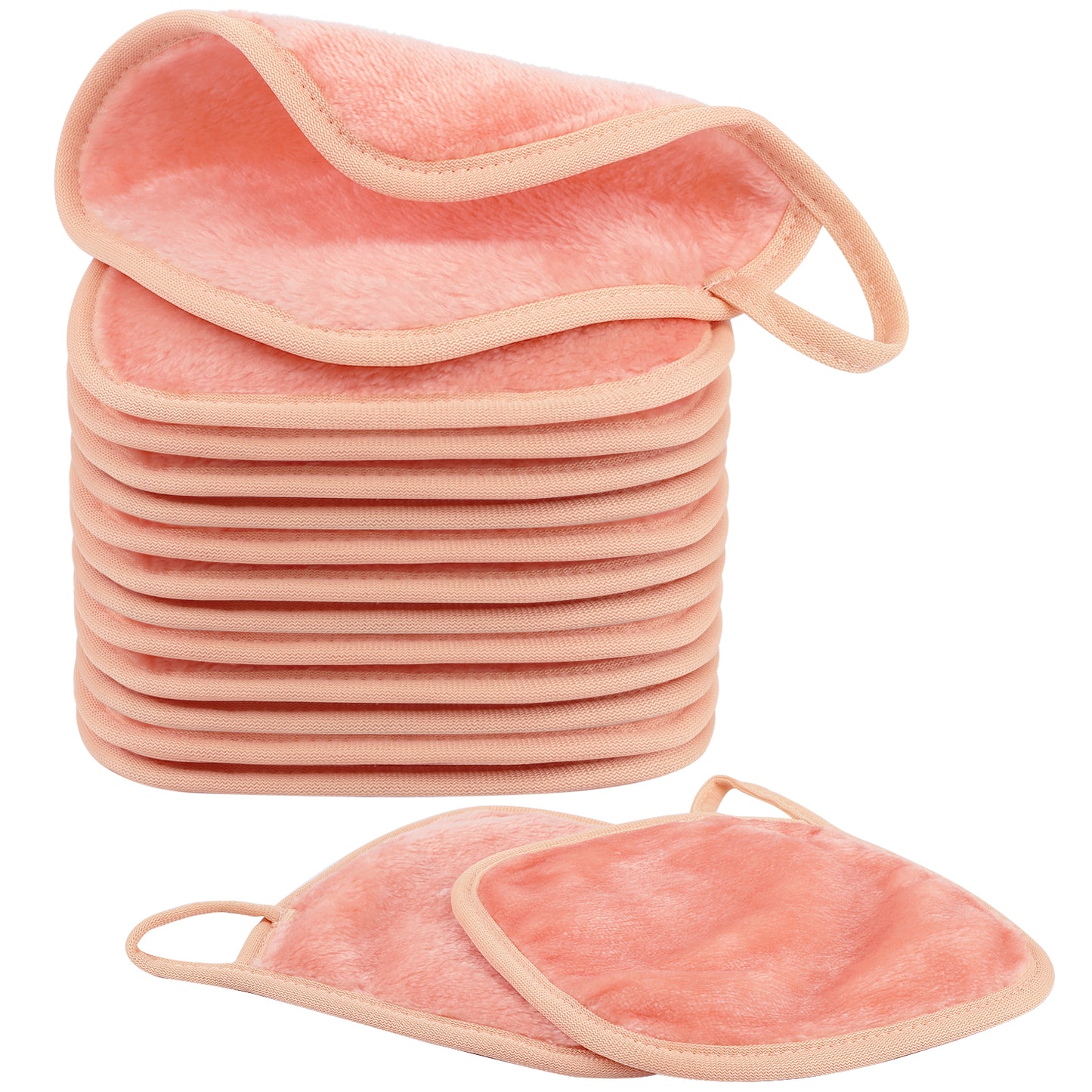 15 Pack Microfibre Face Cloth, 15 x 15 cm Makeup Remover Cloth Reusable Face Cloths for Cleansing, Ultra Soft Makeup Remover Pads for Daily Travel Cosmetic Erase, Orange(EU)