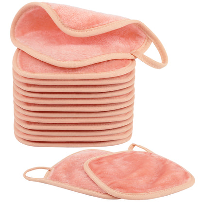 15 Pack Microfibre Face Cloth, 15 x 15 cm Makeup Remover Cloth Reusable Face Cloths for Cleansing, Ultra Soft Makeup Remover Pads for Daily Travel Cosmetic Erase, Orange(EU)