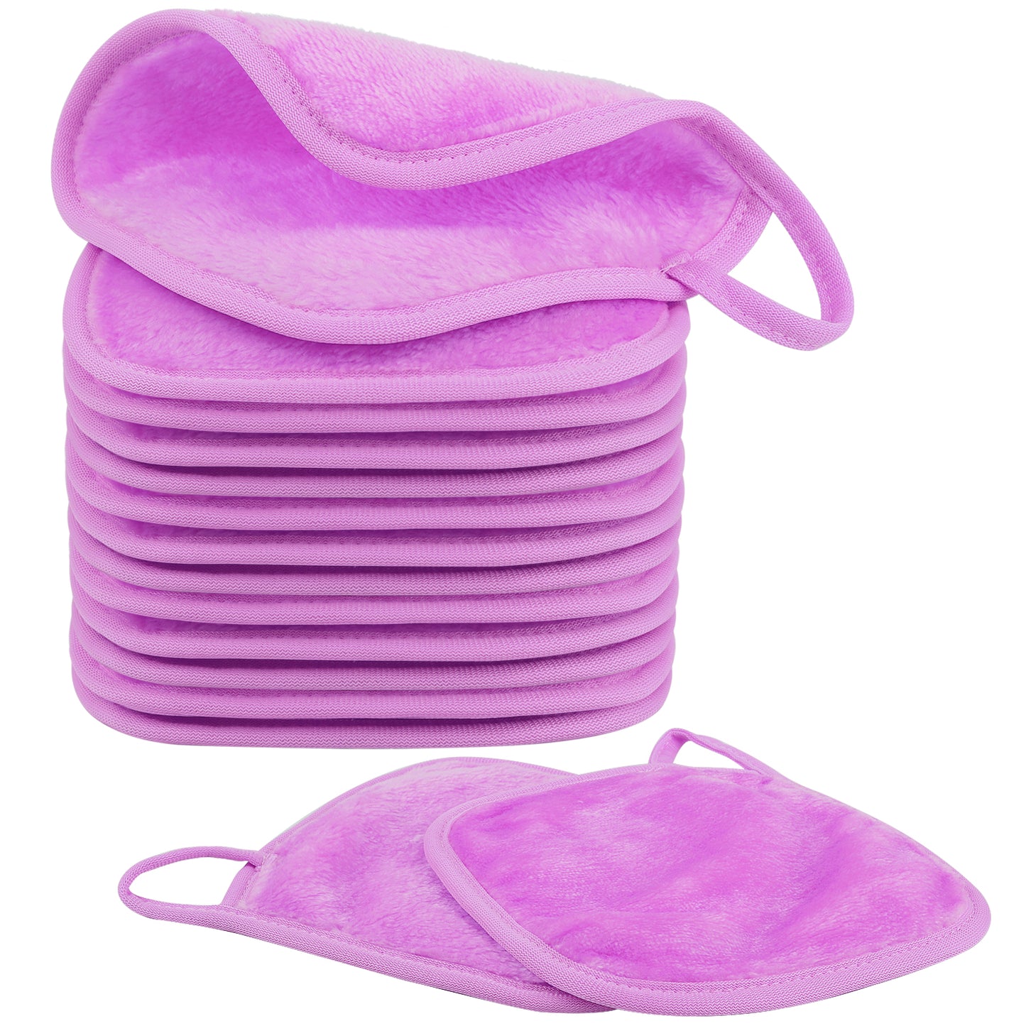 15 Pack Microfibre Face Cloth, 15 x 15 cm Makeup Remover Cloth Reusable Face Cloths for Cleansing, Ultra Soft Makeup Remover Pads for Daily Travel Cosmetic Erase, Purple(EU