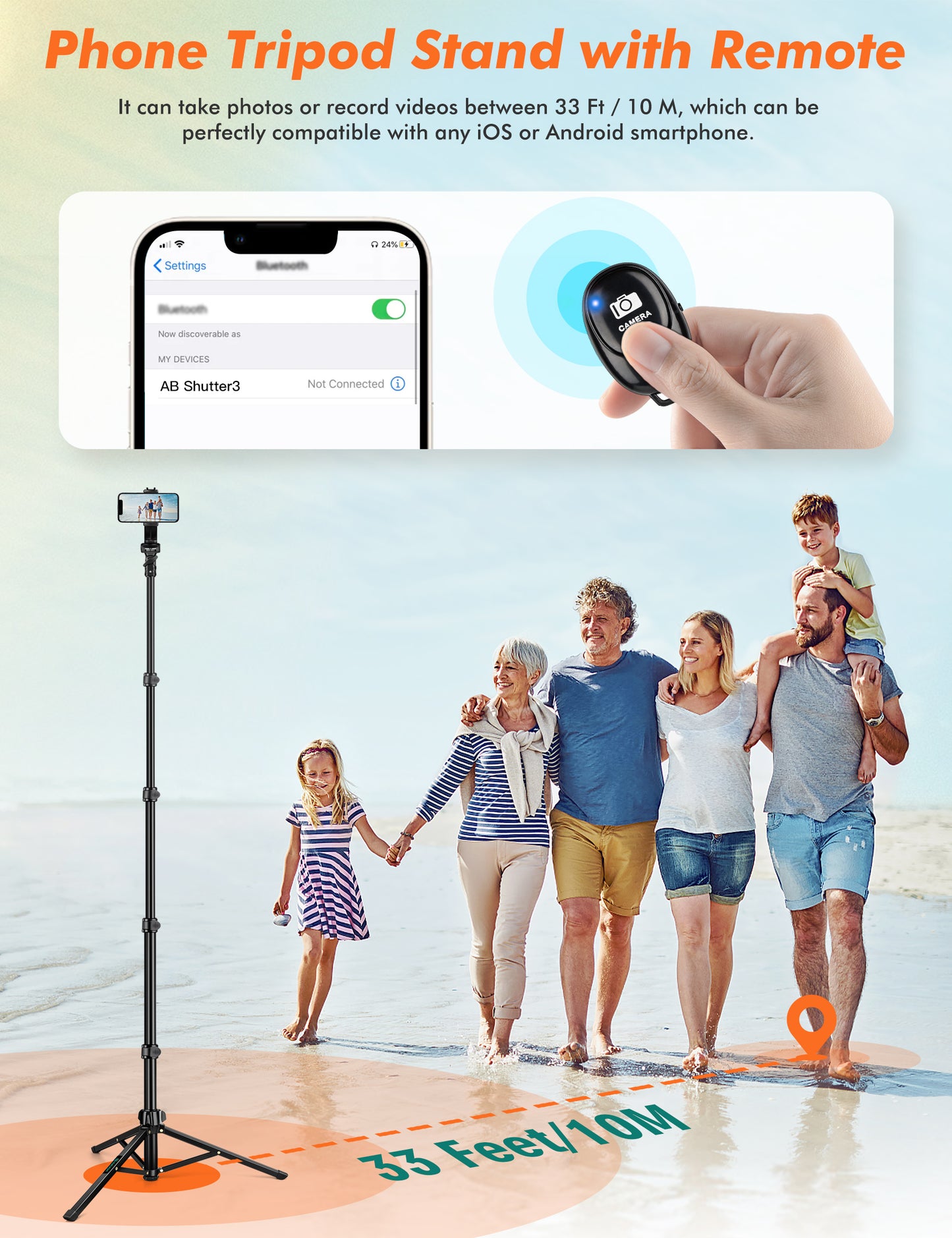 71" Tripod for iPhone, Phone Tripod Selfie Stick with Remote, Cell Phone Tripods & Tall Travel Tripods for Recording Video Selfies Photo, Compatible with iPhone 17 16 15 14 Pro Max 13 Android(US)