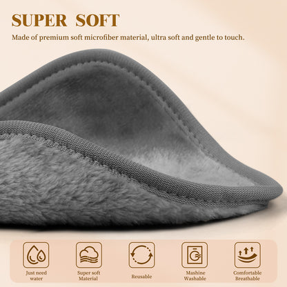 15 Pack Microfibre Face Cloth, 15 x 15 cm Makeup Remover Cloth Reusable Face Cloths for Cleansing, Ultra Soft Makeup Remover Pads for Daily Travel Cosmetic Erase, Grey(EU)