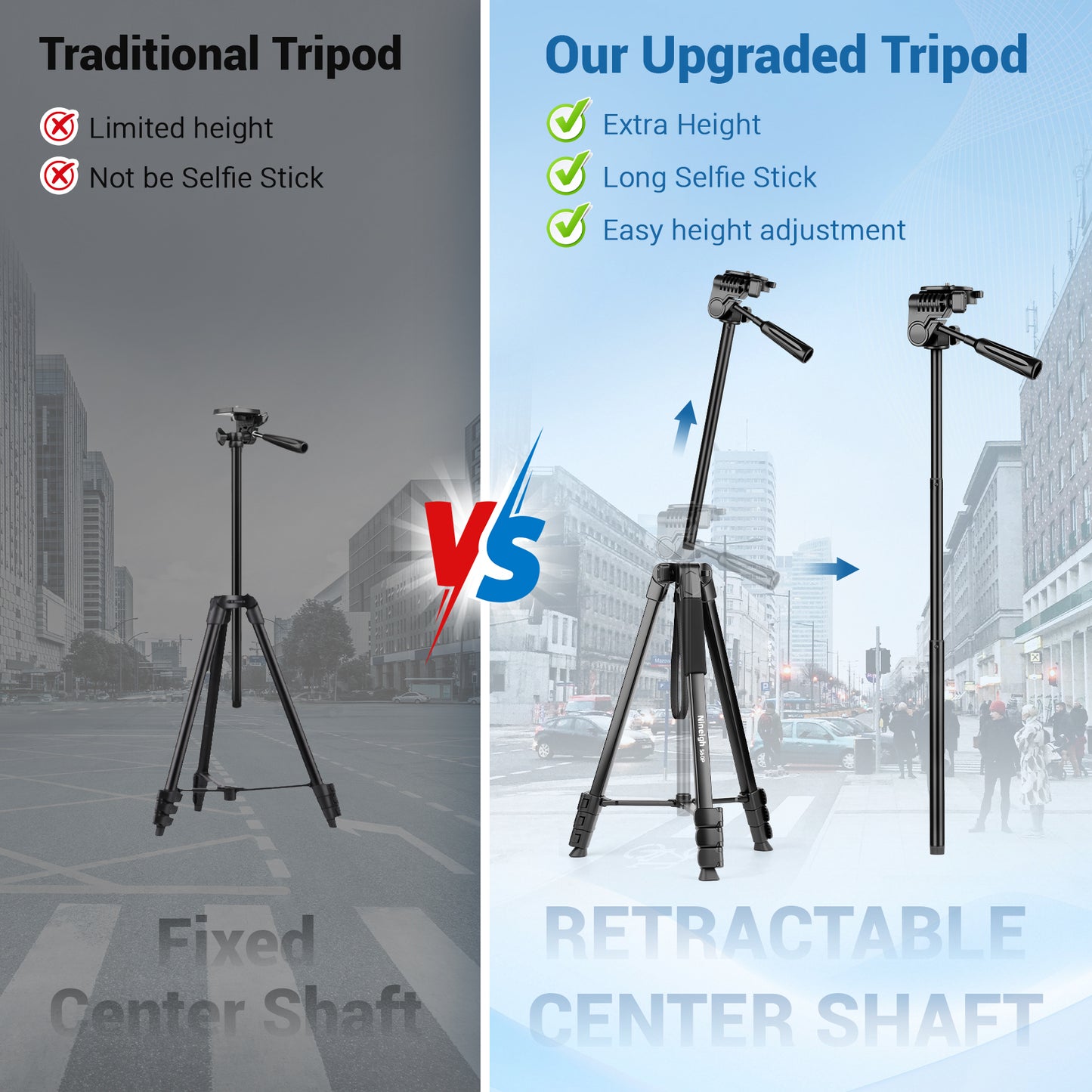Phone Tripod, 64” Cell Phone Tripod for iPhone, Extra Long 83” Tall Tripods Selfie Stick with Wireless Remote Extendable Phone Holder Stand for Camera Photo Video Recording(US)