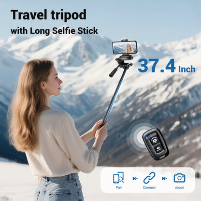 Phone Tripod, 64” Cell Phone Tripod for iPhone, Extra Long 83” Tall Tripods Selfie Stick with Wireless Remote Extendable Phone Holder Stand for Camera Photo Video Recording(US)