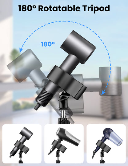 Hair Dryer Stand Hands Free, 20-63 Inch Adjustable Hair Dryer Holder with Tripod & Universal Clip, Blow Dryer Stand for Bathroom Salon Home, Perfect for Long Hair & Stylists(US)