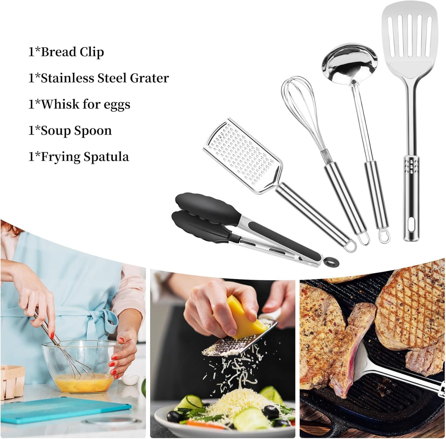 Camping Cooking Utensils Set, Stainless Steel Grill Tools, Camping BBQ Cookware Gear and Equipment for Travel Tenting RV Van Picnic Portable Kitchen Essentials Accessories（US）