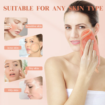 15 Pack Microfibre Face Cloth, 15 x 15 cm Makeup Remover Cloth Reusable Face Cloths for Cleansing, Ultra Soft Makeup Remover Pads for Daily Travel Cosmetic Erase, Orange(EU)