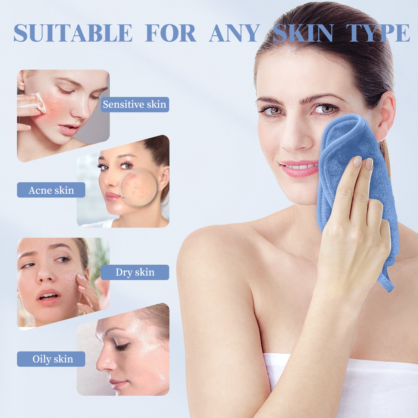 15 Pack Microfibre Face Cloth, 15 x 15 cm Makeup Remover Cloth Reusable Face Cloths for Cleansing, Ultra Soft Makeup Remover Pads for Daily Travel Cosmetic Erase, Multi-colored(EU)