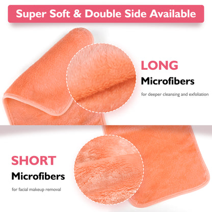 Nineigh Reusable Makeup Remover Cloth, 6 Pack Makeup Remover Pads Microfiber Flannel Facial Cleansing Cloth for Face Eyes Lips Make Up Removing, Suits All Skin Types(EU)
