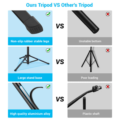 Nineigh Phone Tripod Stand, 72" Selfie Stick Tripod Portable Travel Tripods, Aluminum Hose Phone Stand Tripod for Video Recording Photo Vlog Compatible with iPhone Plus iPad Cellphone Cameras(USA)