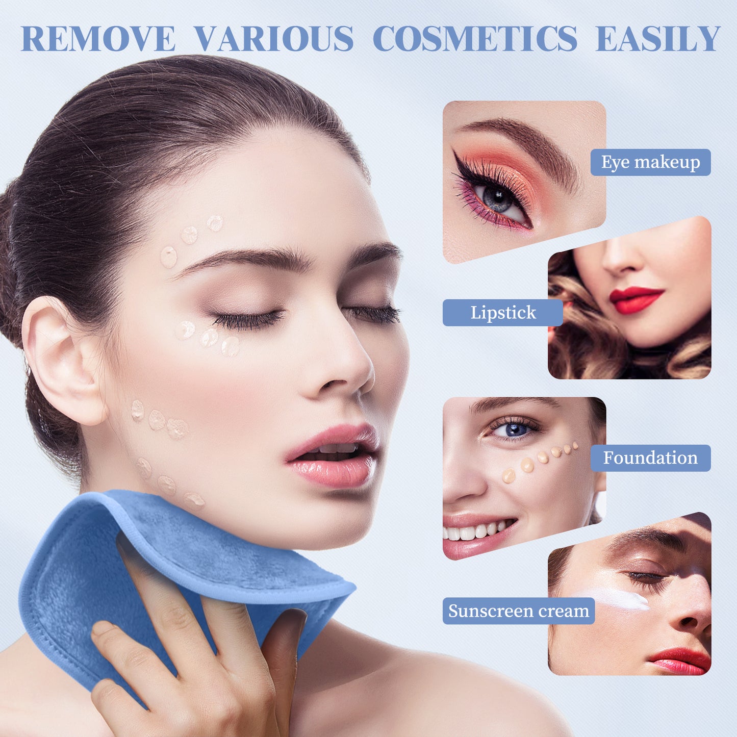 15 Pack Microfibre Face Cloth, 15 x 15 cm Makeup Remover Cloth Reusable Face Cloths for Cleansing, Ultra Soft Makeup Remover Pads for Daily Travel Cosmetic Erase, Multi-colored(EU)