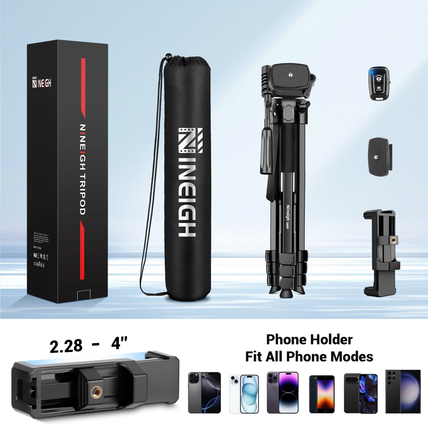 Phone Tripod, 64” Cell Phone Tripod for iPhone, Extra Long 83” Tall Tripods Selfie Stick with Wireless Remote Extendable Phone Holder Stand for Camera Photo Video Recording(US)