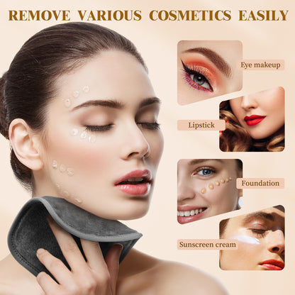 15 Pack Microfibre Face Cloth, 15 x 15 cm Makeup Remover Cloth Reusable Face Cloths for Cleansing, Ultra Soft Makeup Remover Pads for Daily Travel Cosmetic Erase, Grey(EU)