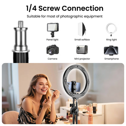 Nineigh 85'' Tall Phone Tripod, Portable Tripod for iPhone with Extendable Arm & Remote, Overhead Mobile Phone Stand for Filming, Compatible with Smartphone/Small Camera/Ring Light