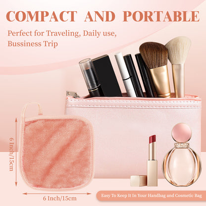 15 Pack Microfibre Face Cloth, 15 x 15 cm Makeup Remover Cloth Reusable Face Cloths for Cleansing, Ultra Soft Makeup Remover Pads for Daily Travel Cosmetic Erase, Orange(EU)