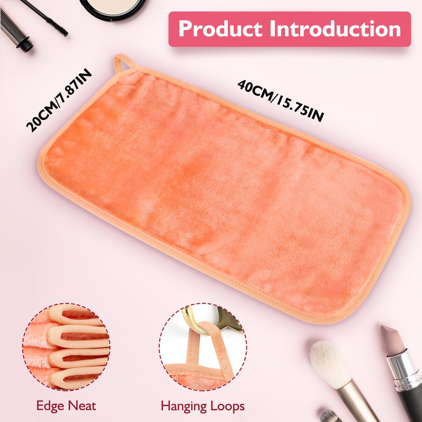 Nineigh Reusable Makeup Remover Cloth, 6 Pack Makeup Remover Pads Microfiber Flannel Facial Cleansing Cloth for Face Eyes Lips Make Up Removing, Suits All Skin Types(EU)