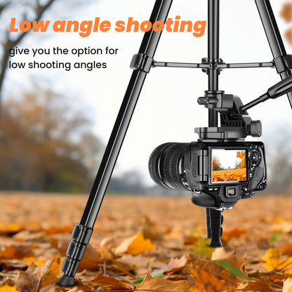 Camera Phone Tripod, 75'' Lightweight DSLR Camera Stand with 3 Way Pan Head, Horizontal Tripod for Smartphone with Remote and Carry Bag for Travel Video Photography YouTube Vlog(EU