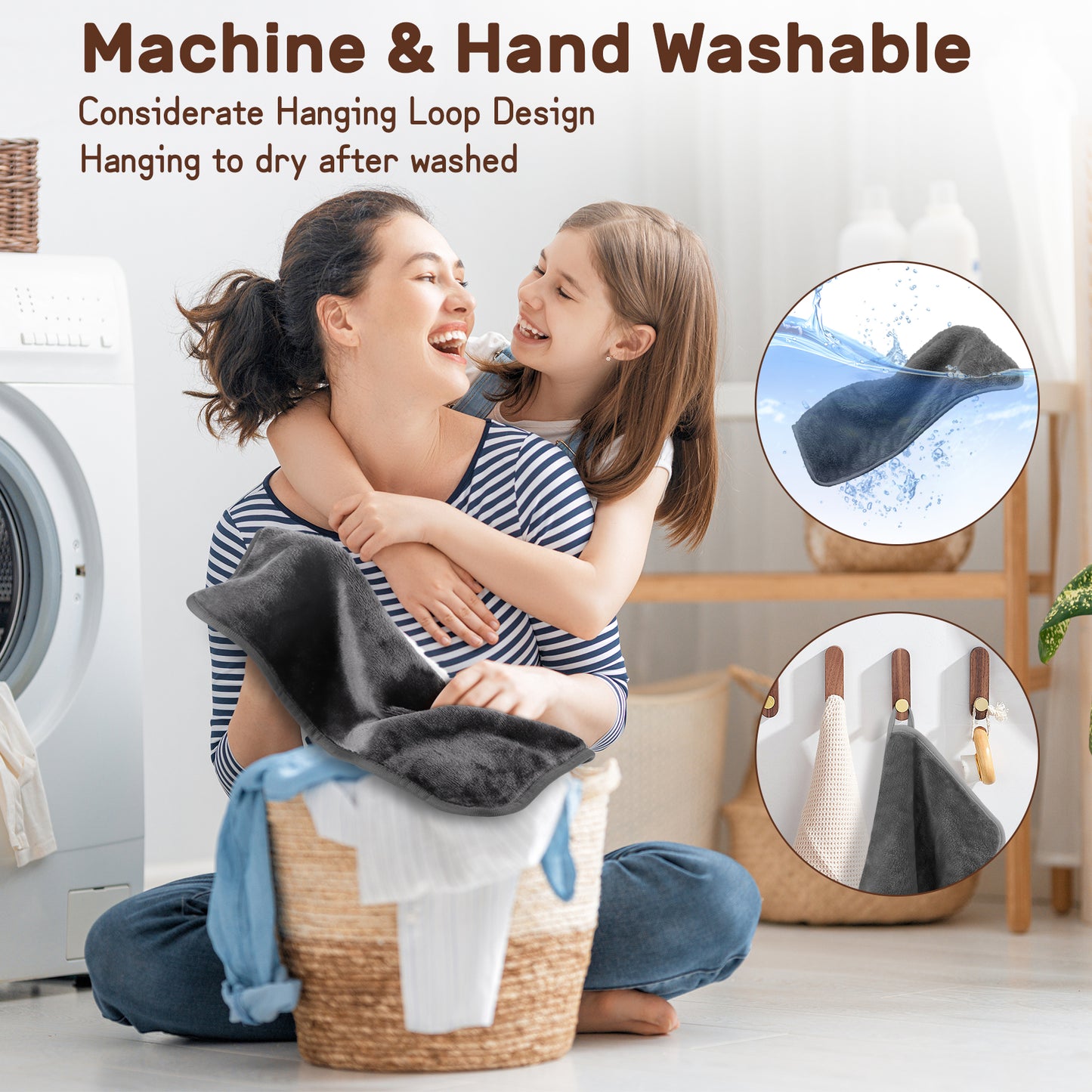 Makeup Remover Cloth, Microfiber Flannel Face Cloth 4pcs Reusable Facial Cleansing Cloth for All Skin Types Make Up Removing(18x33 cm, Grey（EU）