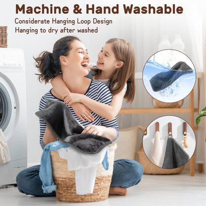 Makeup Remover Cloth, Microfiber Flannel Face Cloth 4pcs Reusable Facial Cleansing Cloth for All Skin Types Make Up Removing(18x33 cm, Grey（EU）