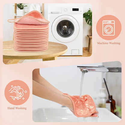 15 Pack Microfibre Face Cloth, 15 x 15 cm Makeup Remover Cloth Reusable Face Cloths for Cleansing, Ultra Soft Makeup Remover Pads for Daily Travel Cosmetic Erase, Orange(EU)