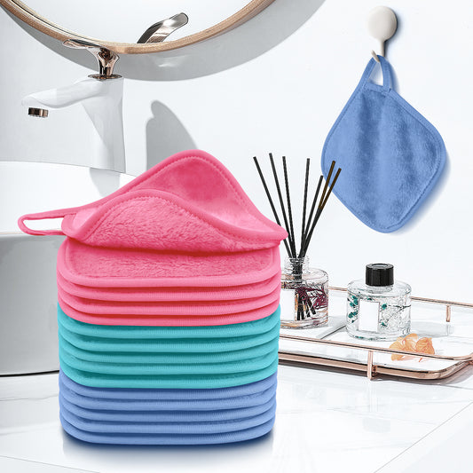 15 Pack Microfibre Face Cloth, 15 x 15 cm Makeup Remover Cloth Reusable Face Cloths for Cleansing, Ultra Soft Makeup Remover Pads for Daily Travel Cosmetic Erase, Multi-colored(EU)