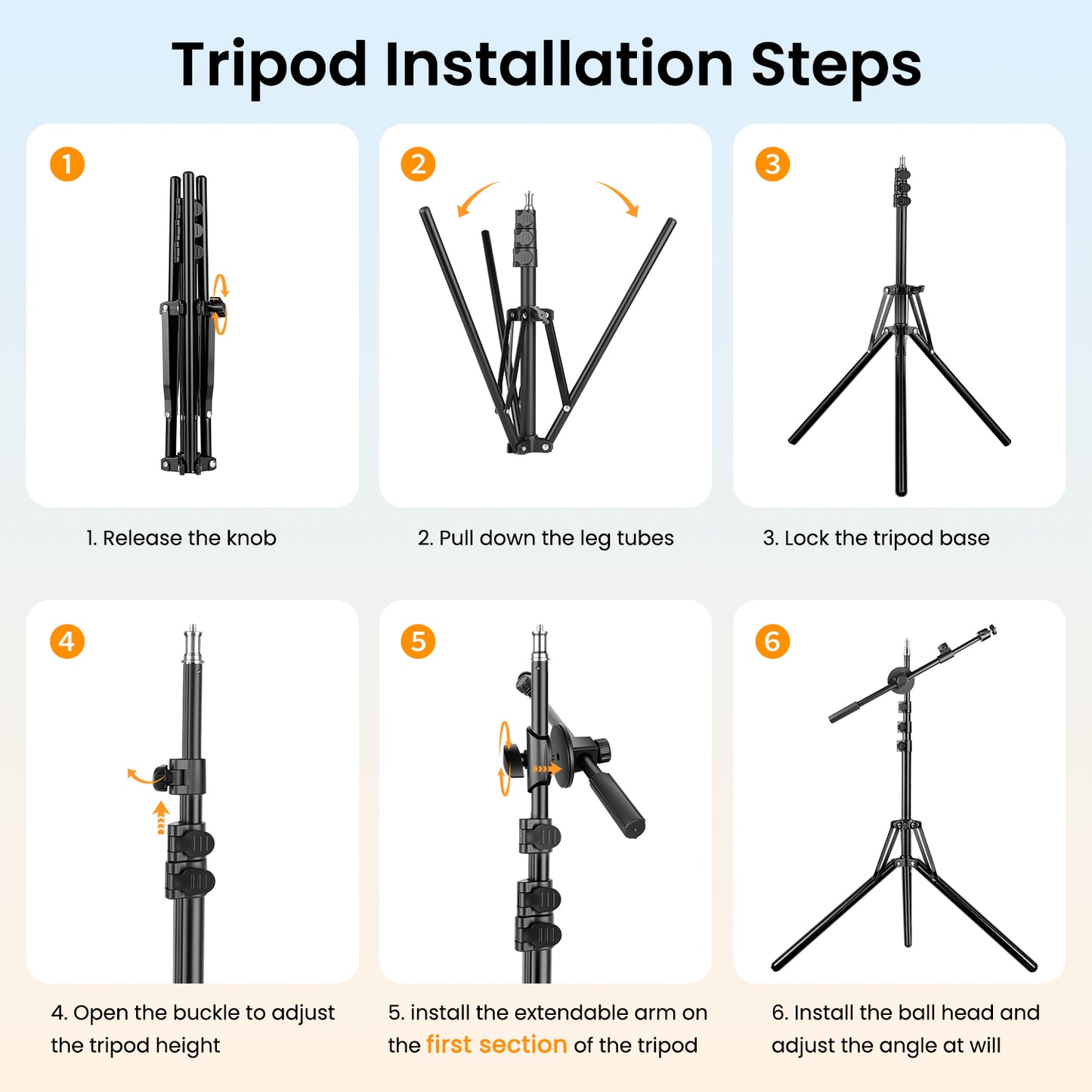 Nineigh 85'' Tall Phone Tripod, Portable Tripod for iPhone with Extendable Arm & Remote, Overhead Mobile Phone Stand for Filming, Compatible with Smartphone/Small Camera/Ring Light
